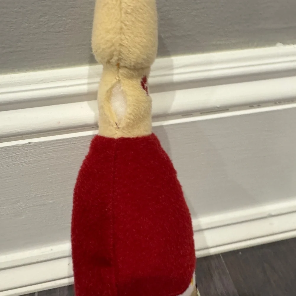 Robert Muttdavi Red and Cream Wine Plush Dog Toy